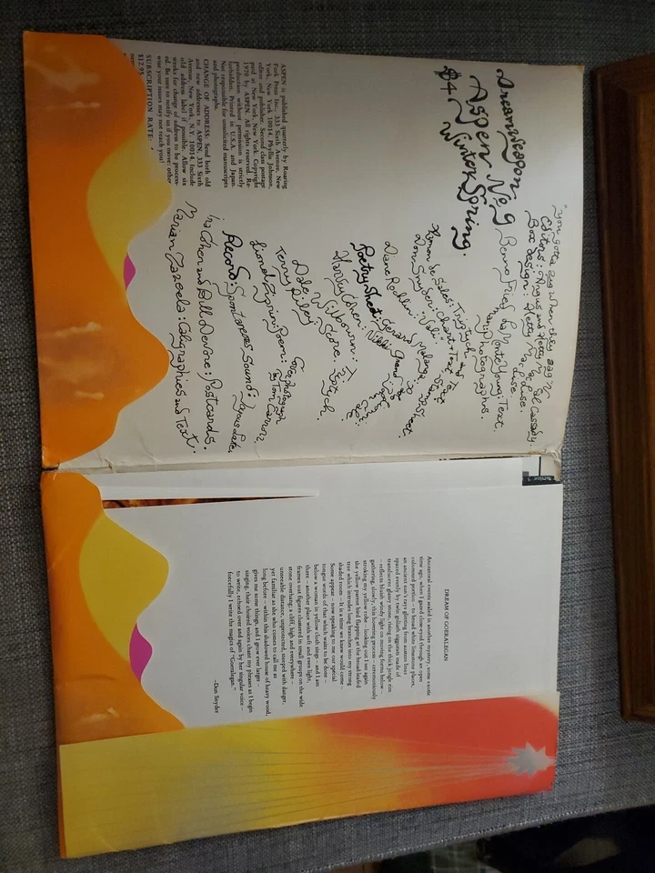 1970 ASPEN MAGAZINE No 9 The Psychedelic Issue Angus MacLise - Image 2 of 4