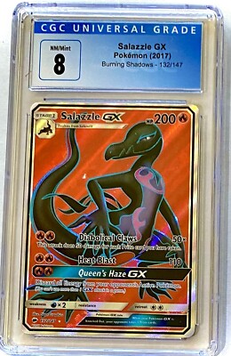 CGC 8 NM/Mint Pokemon TCG 2017 Burning Shadows Salazzle GX 132/147