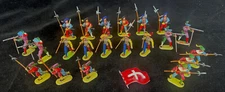 Hausser 40mm 21-piece Landsknecht Army - original 1960's production - mint