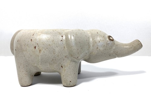 Vintage 1970s David Stewart LIONS VALLEY STONEWARE Elephant Mini Retro Planter - Picture 6 of 12