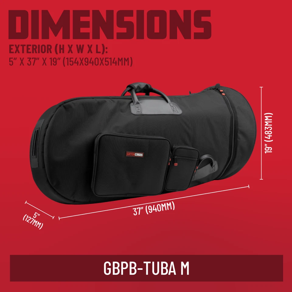 Estuche Gator Serie Allegro Pro Bolsa para Tubas de Tamaño Mediano; (GBPB-TUBA-M) Foto 2 de 4