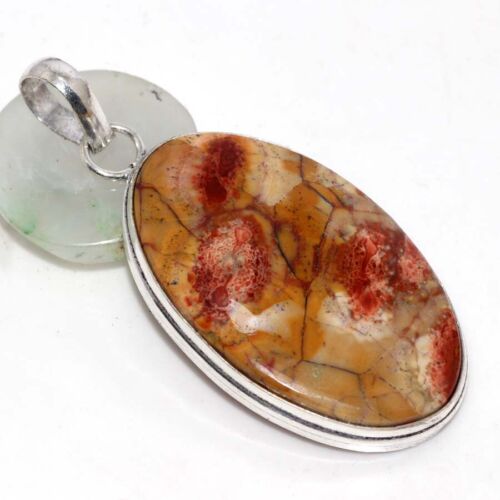 Birds Eye Jasper 925 Silver Plated Pendant 2.1" Independence Day Sale AU u733 - Picture 1 of 3