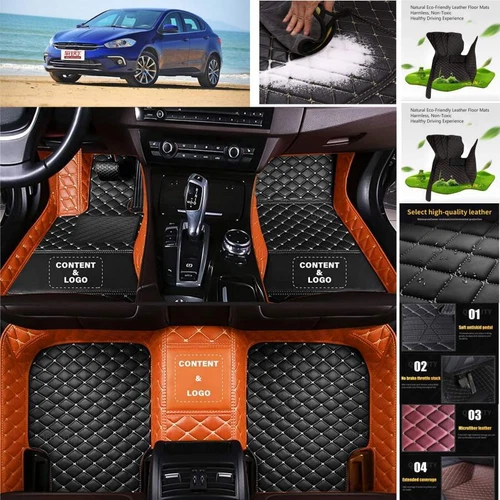 For Fiat 500L 500X Car Floor Mats All Weather Luxury Custom Waterproof Carpets - Bild 12 von 35