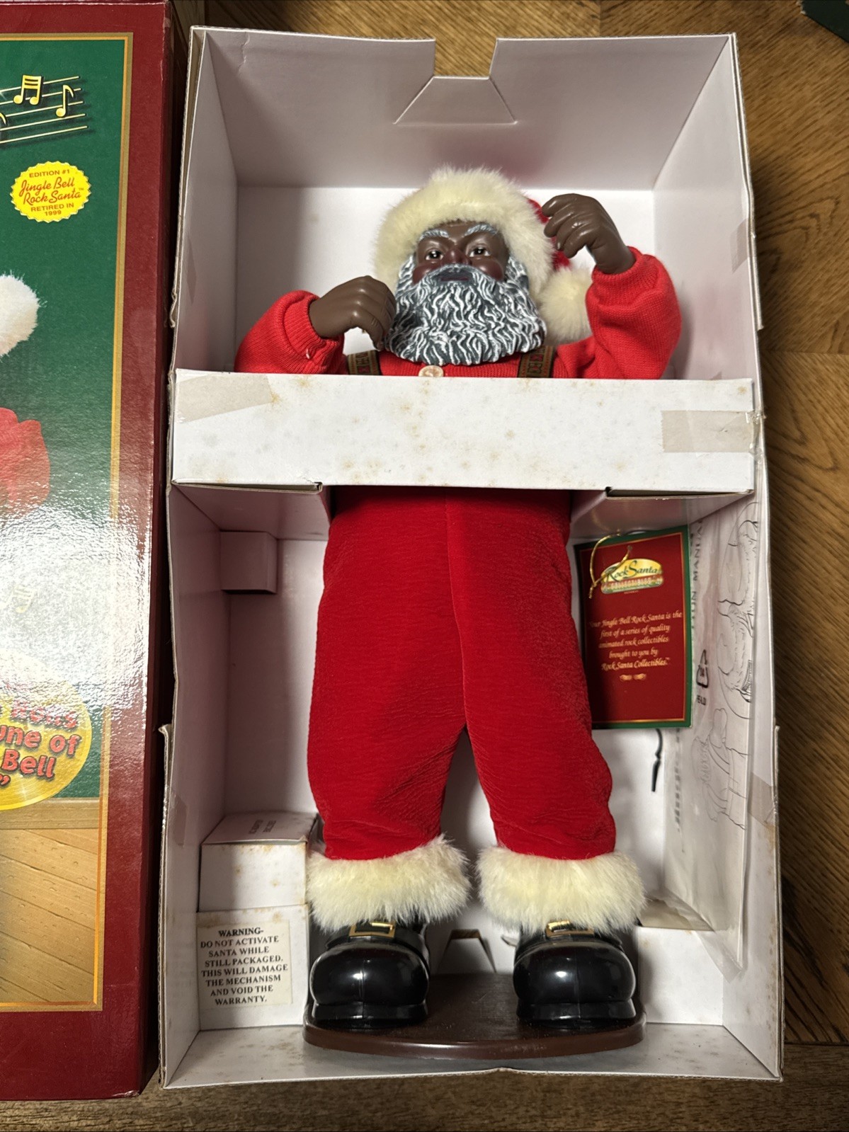 Vintage Jingle Bell Rock Black African American Santa Claus (A40)