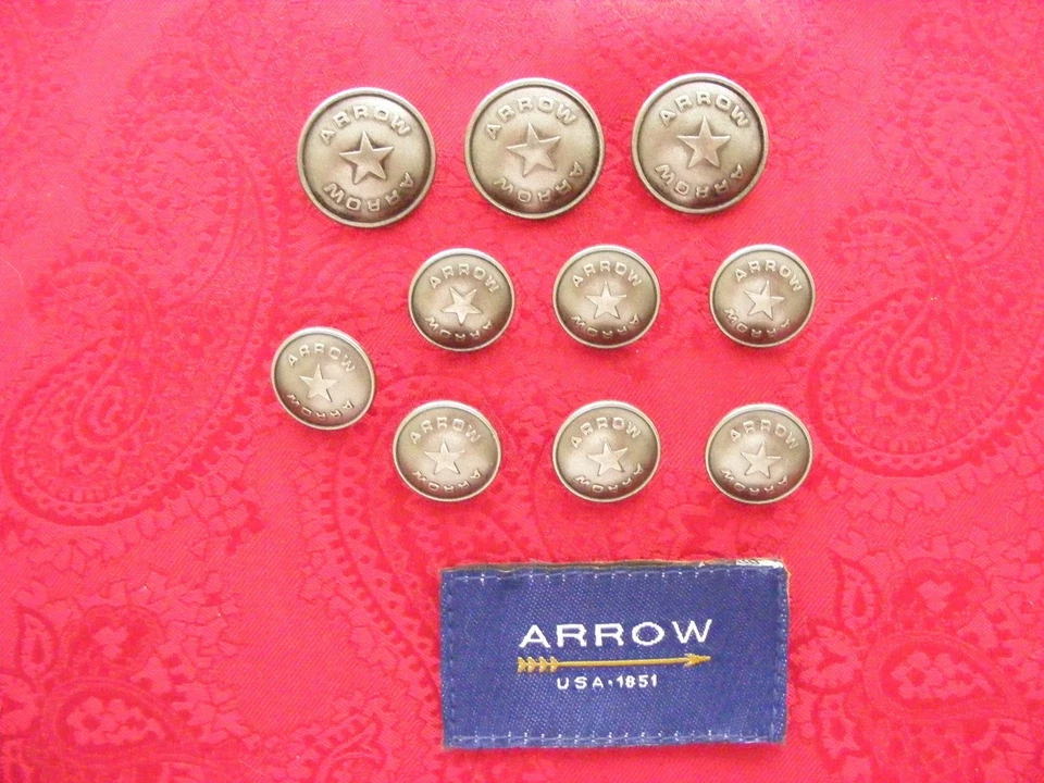 JUEGO BLAZER DE REPUESTO FLECHA FIRMA ESTRELLA SHEILD METAL BOTÓN COMPLETO USADO EN EXCELENTE ESTADO Foto 2 de 4