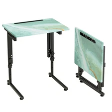 Folding TV Tray Table,Adjustable TV Dinner Table with Sturdy MDF Top,Eating T...