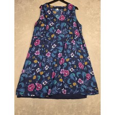 Old Navy Sleeveless Dress Women 1X Navy Floral Sweetheart V-Neck Lined 357231-01