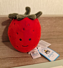 Jellycat Fabulous Fruit Strawberry Berry Red Mini Toy FABF6S Retired Rare New