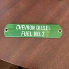 Vintage Chevron Diesel Fuel No. 2   Porcelain Metal Gas Pump Tag
