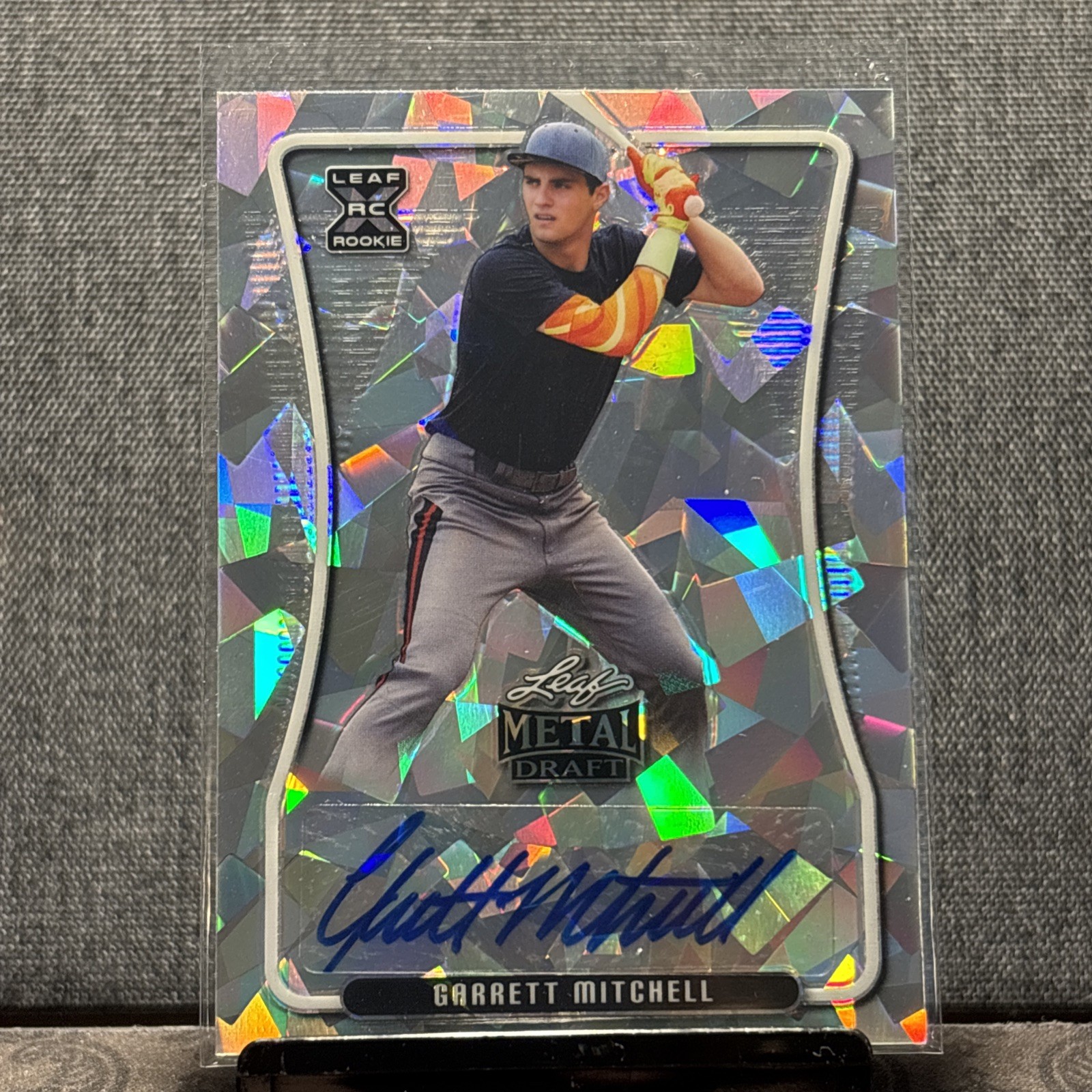 2020 Leaf Metal Draft Garrett Mitchell Cracked Ice Auto #BA-GM1 Brewers