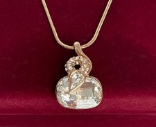 Edel Halskette Schlange Anhänger Collier Crystal 750er Rolled Gold 18K vergoldet