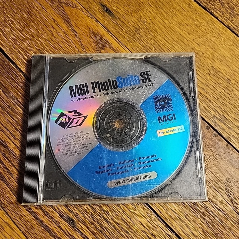 Software CD-ROM MGI PhotoSuite SE para Windows 3.1,95,nt 1997 Foto 3 de 4