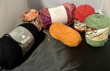 Lot of 6 Yarns Sugar  Cream, Classic Shades Frenzy, Patons Worsted Classic Wool