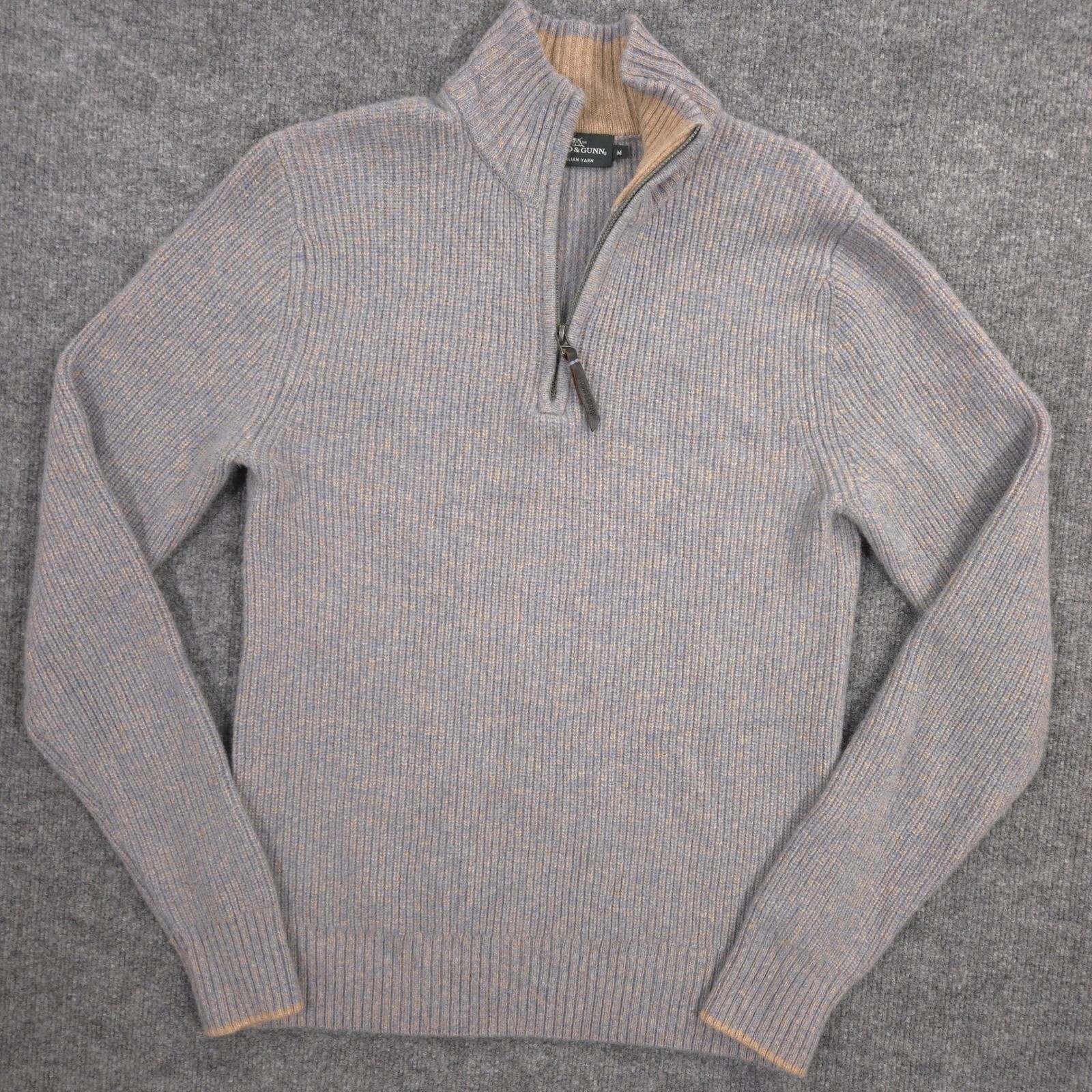 Rodd & Gunn Robbies Road Knit 1/4 Zip Sweater Mens M Dusk Lambswool Pullover
