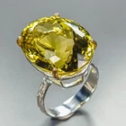 Fine Art 38 ct+ Natural Lemon Quartz Ring 925 Sterling Silver Size 7.5 /R466367