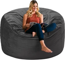 HABUTWAY Bean Bag Chair 3Ft Luxurious Velvet Ultra Soft Fur with High Rebound