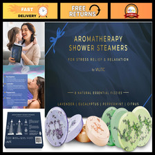 Aromatherapy Shower Steamers - Stress Relief Fizzies for Relaxation - 8 Natural