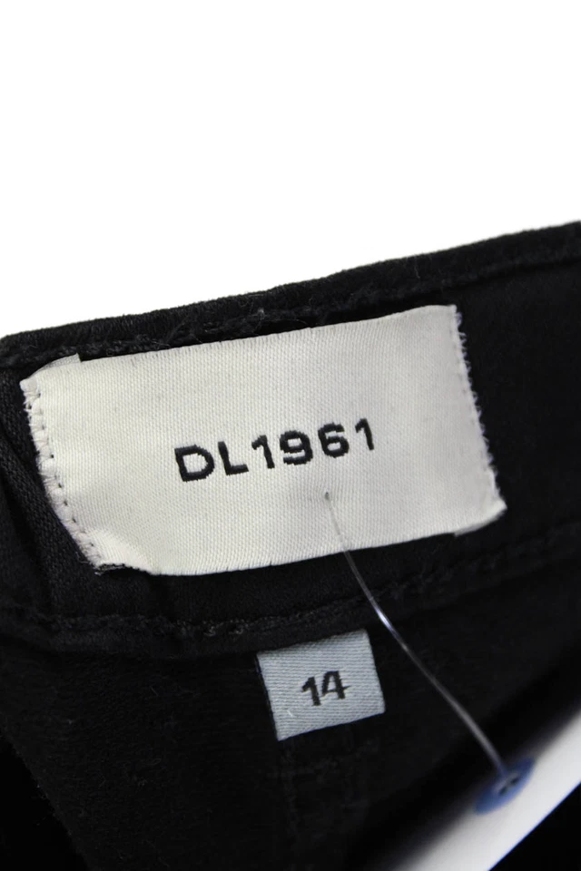 DL1961 女式棉质拉链纽扣衬里紧身腿裤黑色 14 码 — 第 4/4 张图片