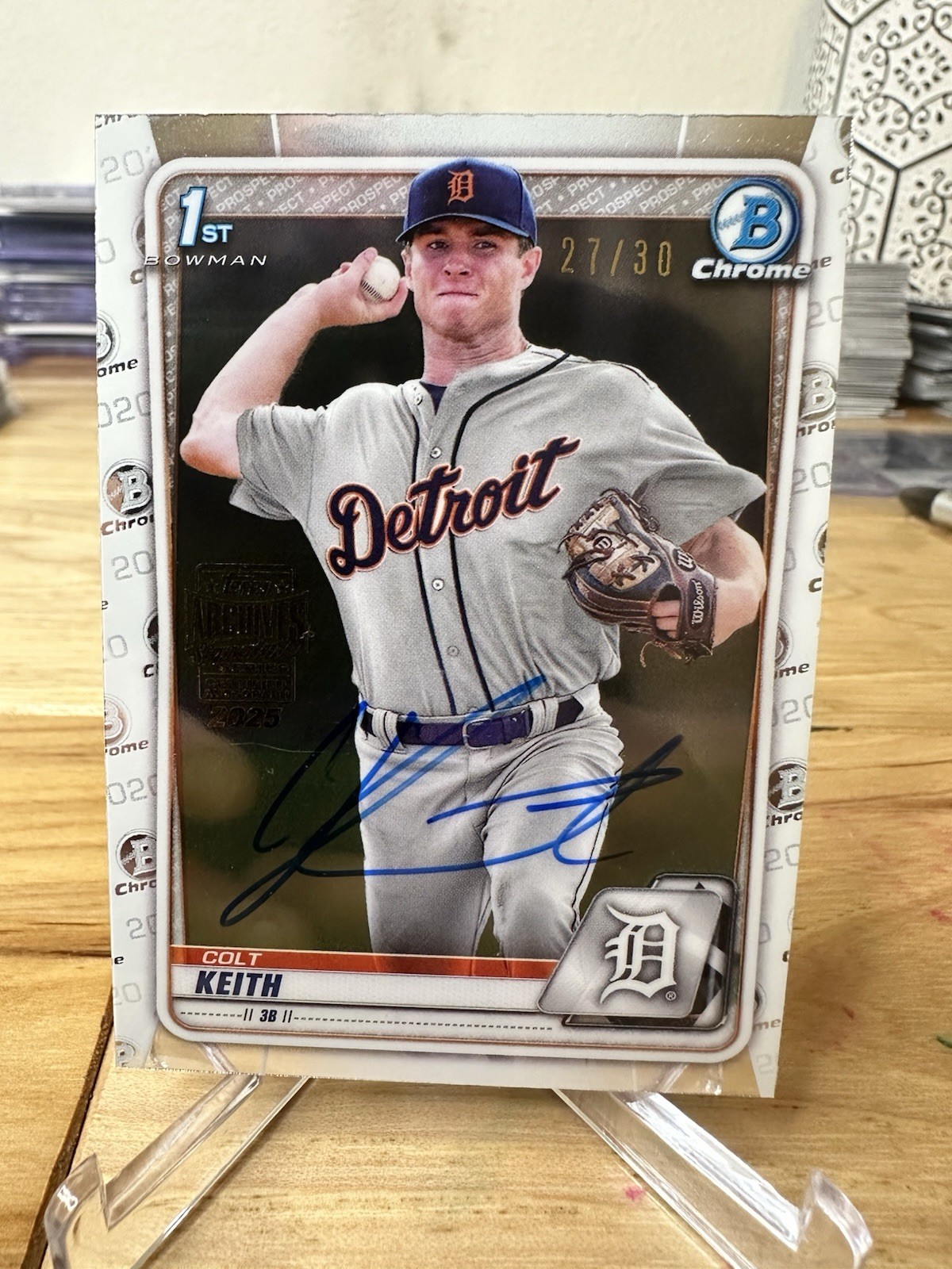 2020 Bowman Chrome Colt Keith Auto 1st Bowman 27/30 Archives Signature Series