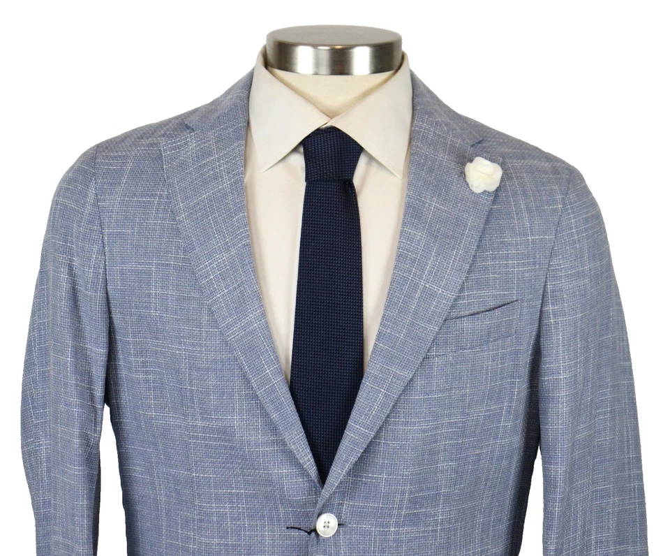 Hugo Boss Sport Coat 40 R Mens Light Blue Wool Cotton Hanry Slim Fit Blazer New - Image 2 of 4