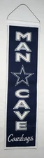 Dallas Cowboys Man Cave Wool Blend Hanging Banner by Winning Streak 8" x 31”