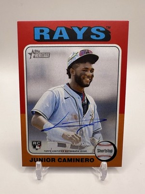 Junior Caminero 2024 Topps Heritage #ROA-JCA Real One Rookie RC Auto