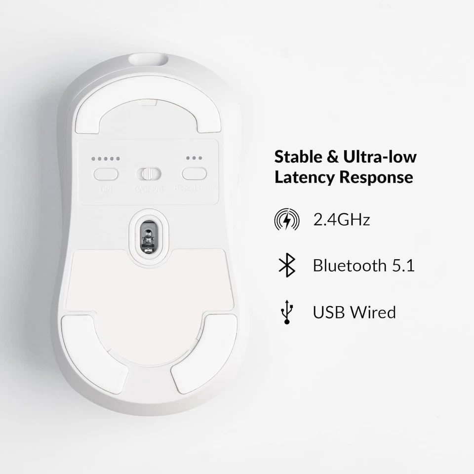 Keychron M3 Mini 4K Wireless Gaming Optical Mouse, Tri-Mode 2.4 GHz/Bluetooth - Image 3 of 4