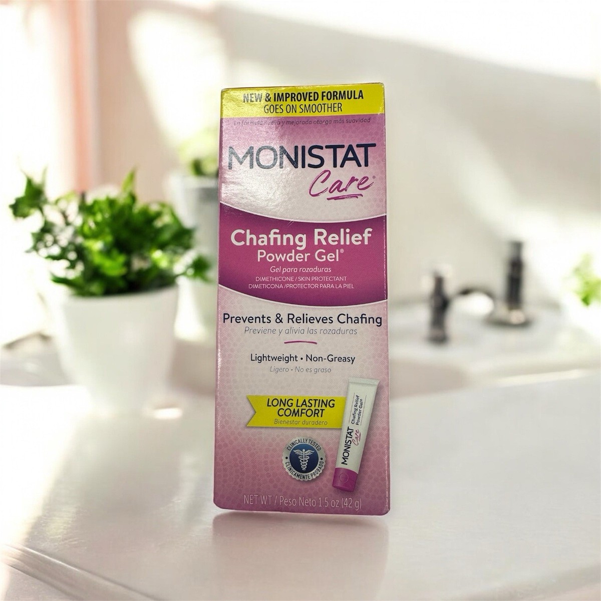 MONISTAT Chafing Relief Powder Gel - 1.5 Oz Tubes, Pack Of 6 For Daily Prevention