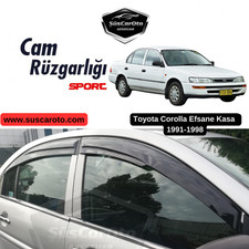 Mugen Window Visors For Toyota Corolla Ae101 91-98 4 Pcs Piano Black Rain Guards