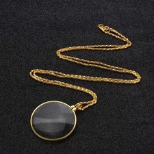 US Gold 5X Magnifier Monocle Lens Necklace Magnifying Glass