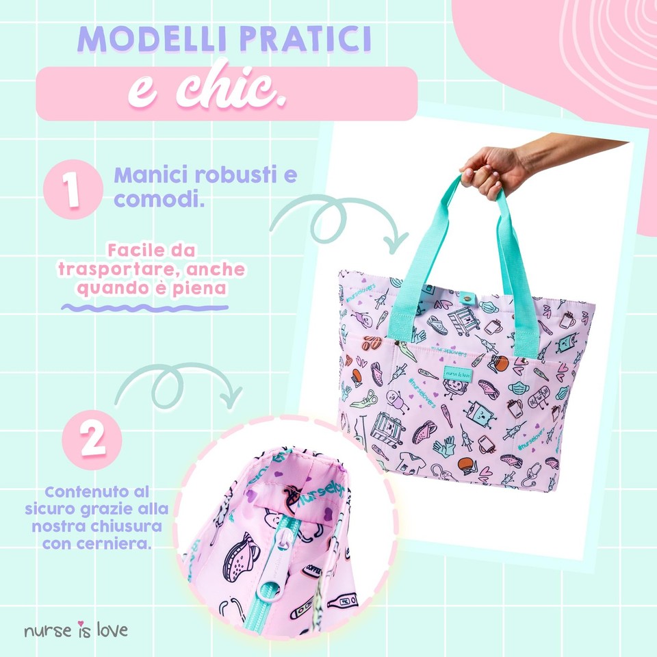 Korolev Borsa da infermiera per lavoro, borsa da infermiera con tasche multiple per infermiere e donne che lavorano, grigio