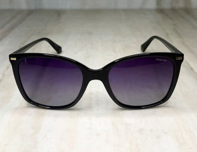 Polaroid PLD 4108/S 807WJ Women's Sunglasses Black Frame Gray Polarized