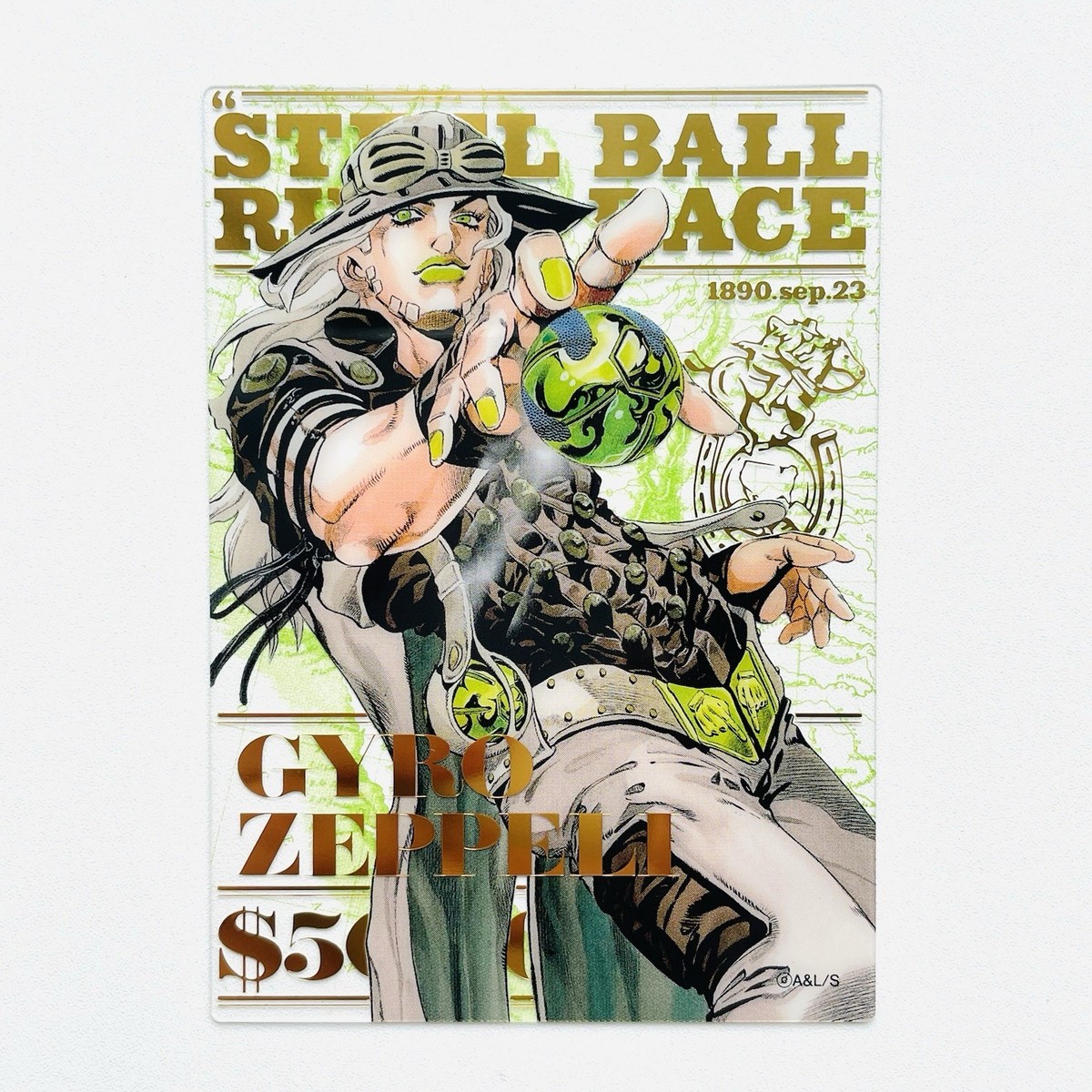 JOJO CARAVAN Exhibition Foil Clear Card B 04 Gyro Zeppeli STEEL