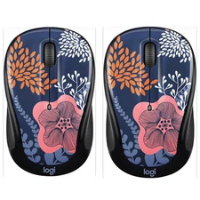 2 Pack - Logitech M317c Design Collection Wireless Mouse - Forest Floral