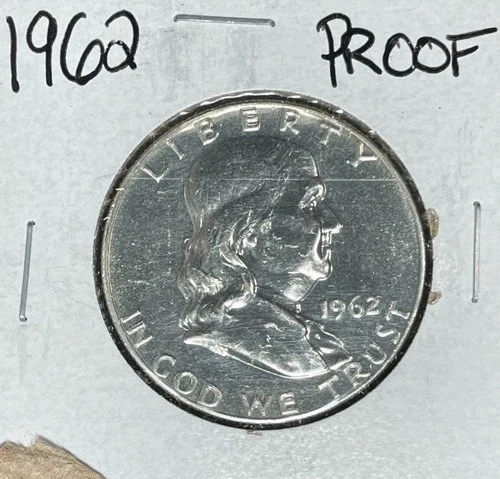 1962 FRANKLIN SILVER HALF DOLLAR  ~ PROOF~ NICE COIN ~ 90% SILVER