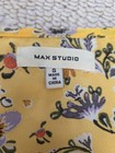 Max Studio Size Small Yellow Floral Ruffle Tie Smocked Short Sleeve Blouse Top — photo 2