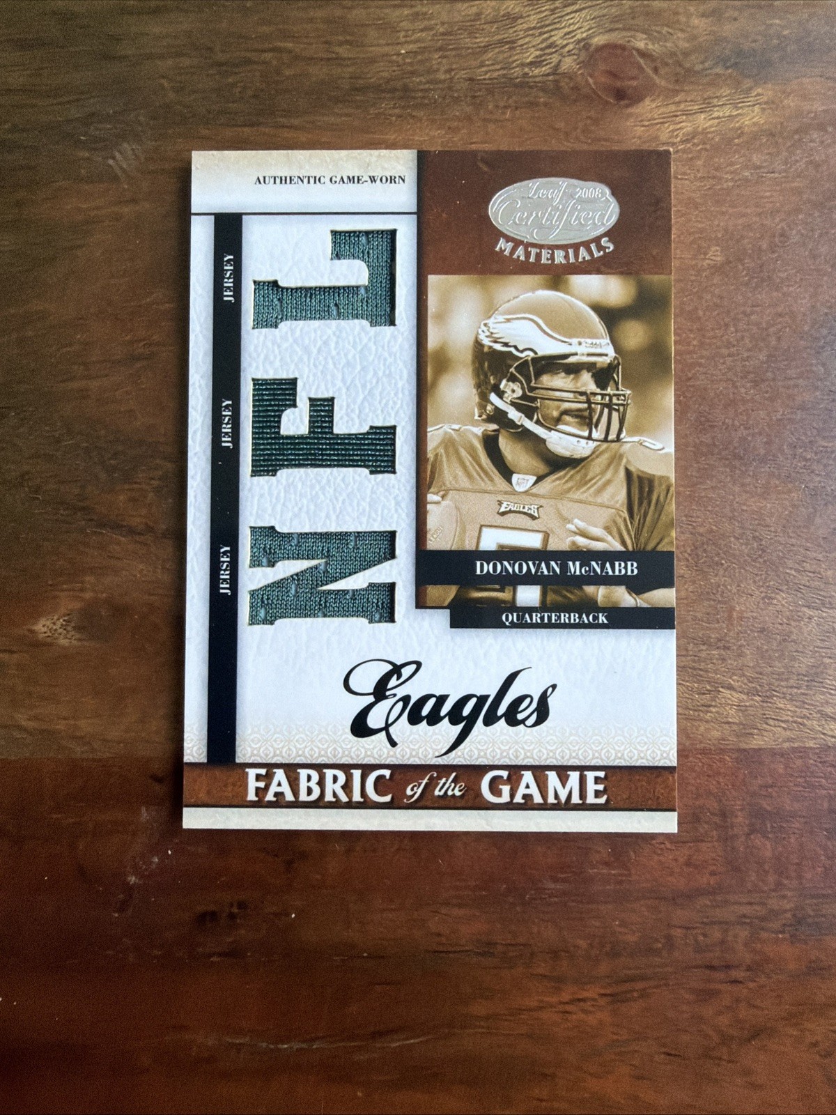 2008 Certified Fabric Of The Game DONOVAN MCNABB Game Worn Jersey 46/50 EAGLES