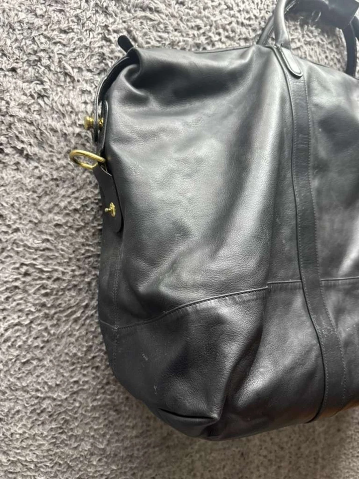 Bolso de viaje Coach Glovetan de cuero para fin de semana negro 128-0038 23,5" x 18" Foto 3 de 4