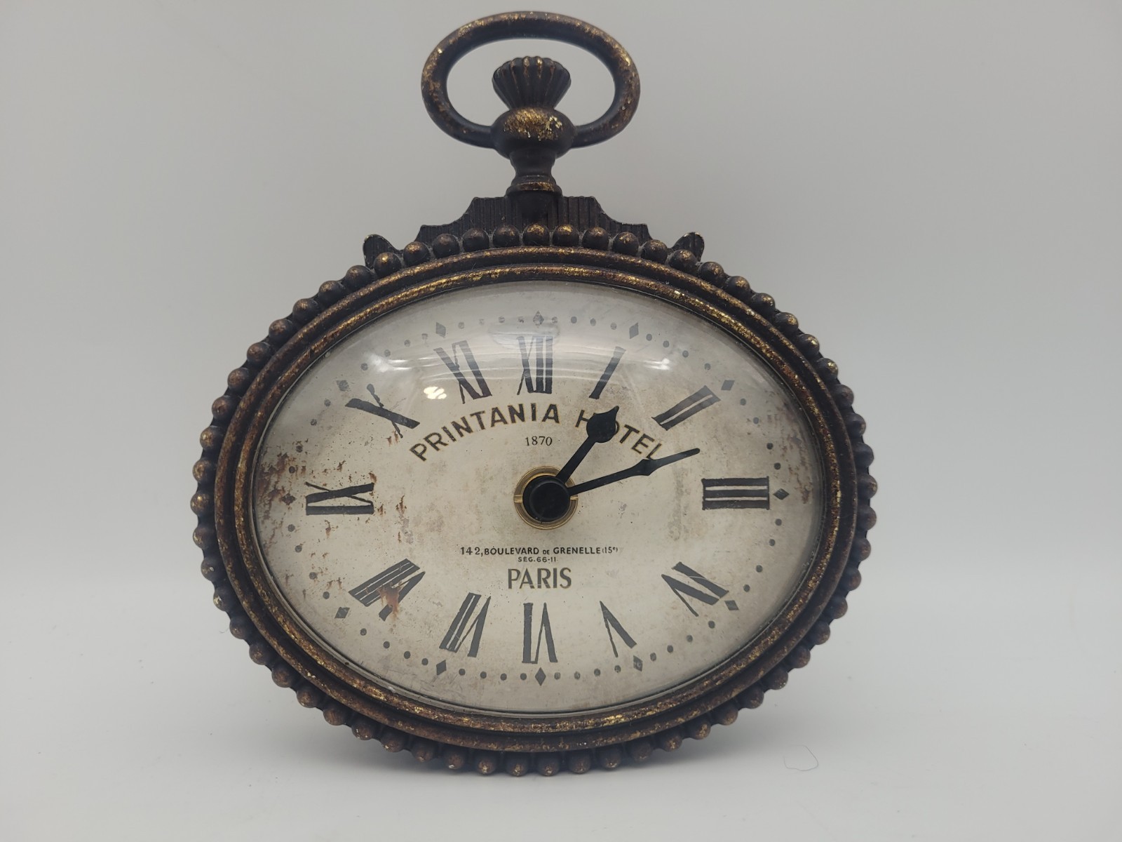 Printania Hotel 1870 Paris buttercream Wall Clock 4x5 Inches.
