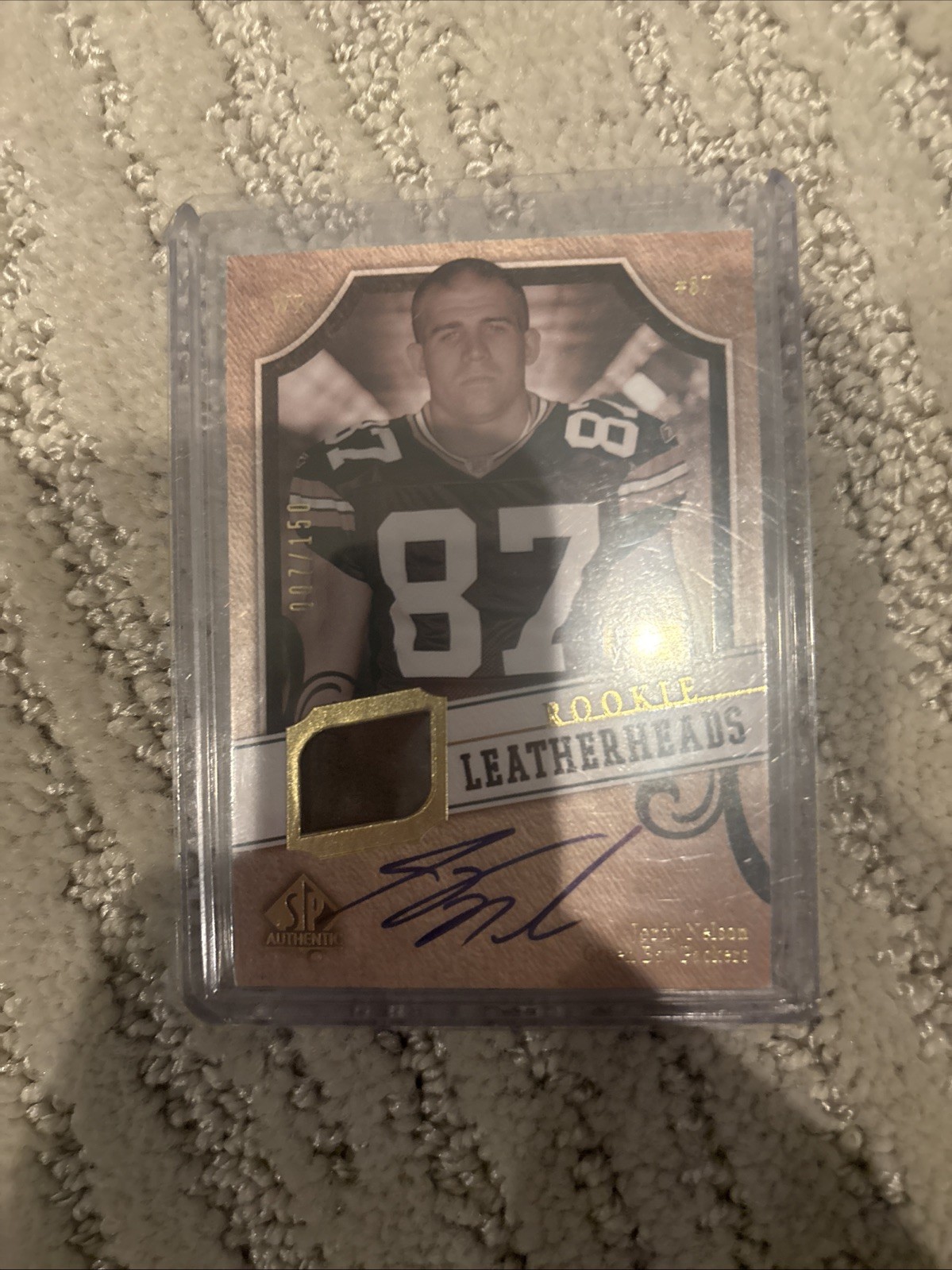 Jordy Nelson SP Authentic Rookie Leatherheads Autograph #LHJN Base
