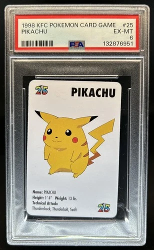 1998 Pokemon Nintendo KFC Card Game Pikachu #25 PSA 6