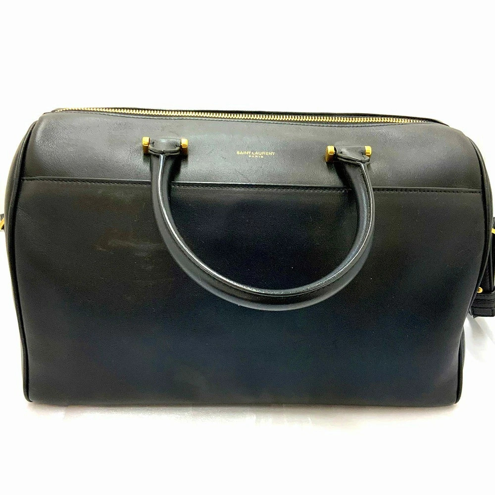 Saint Laurent 322049 Mini Borsone 2 Vie Pelle Nero Donna Uomo Yves Ysl