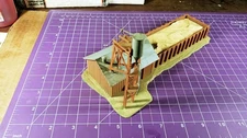 HO scale glued from kit TYCO Trackside Sand House with base plate