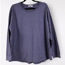 Hanes Blue Long Sleeve XL Women's Comfort Stretch Soft Casual Layers Winter