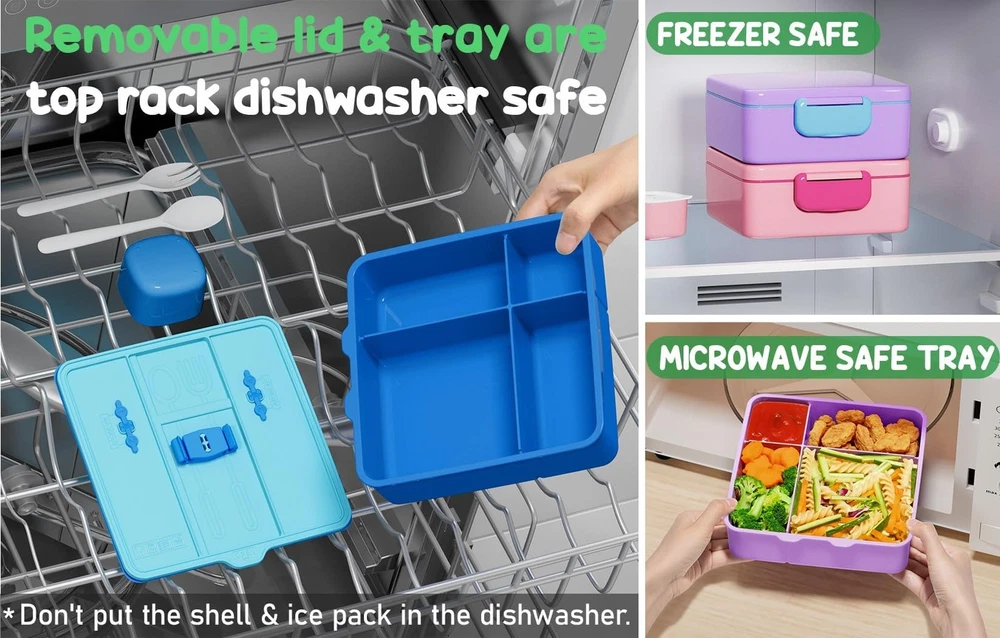 Leak-Proof Chill Bento Box for Kids & Adults with Ice Pack - Insulated Lunch Container Leak-Proof Chill Bento Box for Kids & Adults with Ice Pack - Insulated Lunch Container