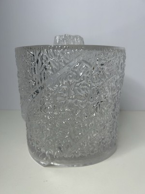 Unique William Bounds MCM Iceburg Lucite Ice Bucket textured with lid