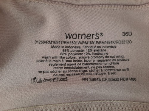 NWT Simply Perfect by Warner's Women's Super Soft Wirefree Bra Mauve Size 36D - Picture 12 of 18