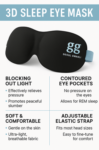 3D Blackout Eye Mask Soft Padded Sleep Shade Cover for Travel Meditation Black - Picture 8 of 9