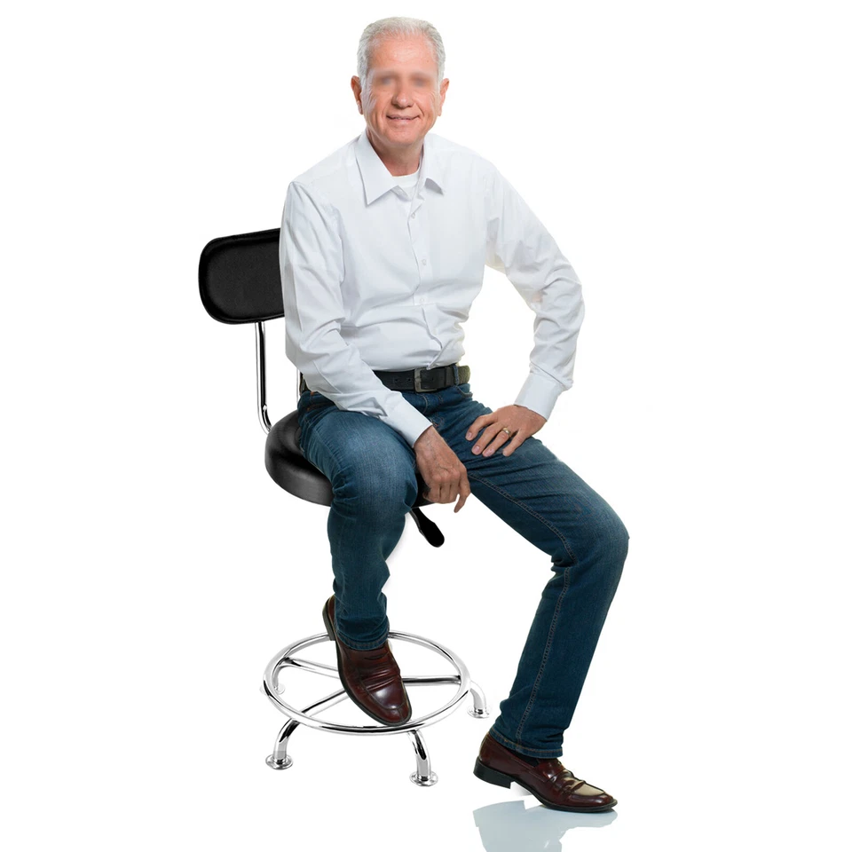 Garage Work Shop Bar Stool Hydraulic Chair with Backrest Height-Adjustable - Image 2 of 4