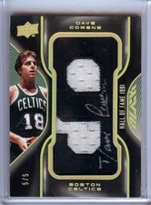 Dave Cowens 2009 Upper Deck Black Hall of Fame Number Patch Auto  #HOFDC 5/5